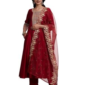 Women's Embroidered Anarkali Kurta Suit Set